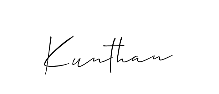 You should practise on your own different ways (Allison_Script) to write your name (Kunthan) in signature. don't let someone else do it for you. Kunthan signature style 2 images and pictures png