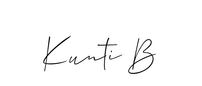 Also we have Kunti B name is the best signature style. Create professional handwritten signature collection using Allison_Script autograph style. Kunti B signature style 2 images and pictures png