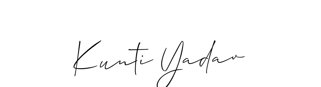 The best way (Allison_Script) to make a short signature is to pick only two or three words in your name. The name Kunti Yadav include a total of six letters. For converting this name. Kunti Yadav signature style 2 images and pictures png