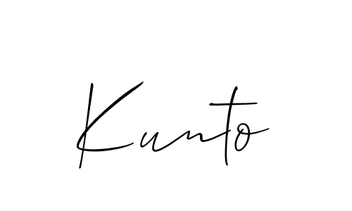 Make a beautiful signature design for name Kunto. With this signature (Allison_Script) style, you can create a handwritten signature for free. Kunto signature style 2 images and pictures png