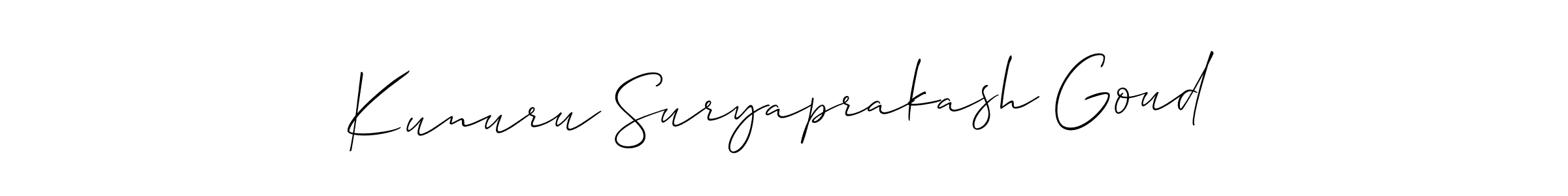 It looks lik you need a new signature style for name Kunuru Suryaprakash Goud. Design unique handwritten (Allison_Script) signature with our free signature maker in just a few clicks. Kunuru Suryaprakash Goud signature style 2 images and pictures png