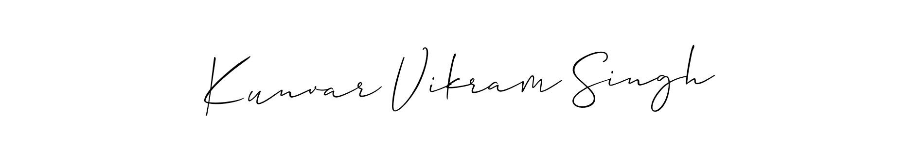 if you are searching for the best signature style for your name Kunvar Vikram Singh. so please give up your signature search. here we have designed multiple signature styles  using Allison_Script. Kunvar Vikram Singh signature style 2 images and pictures png