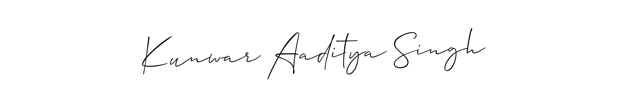 Use a signature maker to create a handwritten signature online. With this signature software, you can design (Allison_Script) your own signature for name Kunwar Aaditya Singh. Kunwar Aaditya Singh signature style 2 images and pictures png