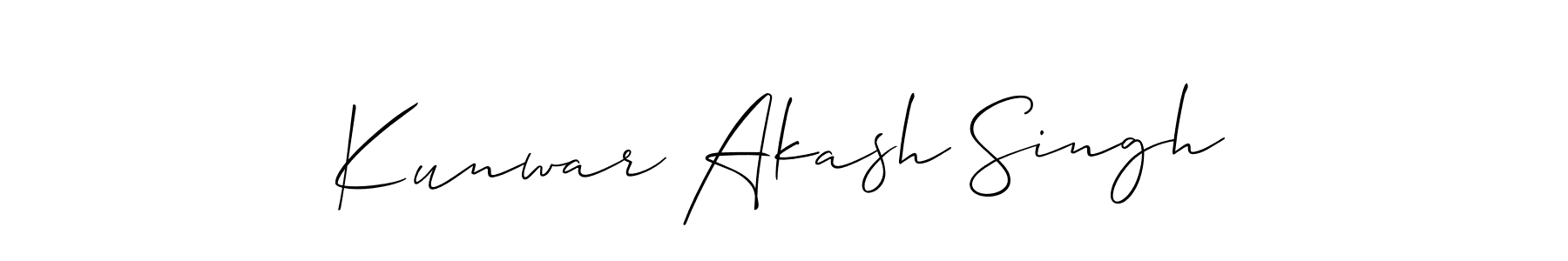 Allison_Script is a professional signature style that is perfect for those who want to add a touch of class to their signature. It is also a great choice for those who want to make their signature more unique. Get Kunwar Akash Singh name to fancy signature for free. Kunwar Akash Singh signature style 2 images and pictures png