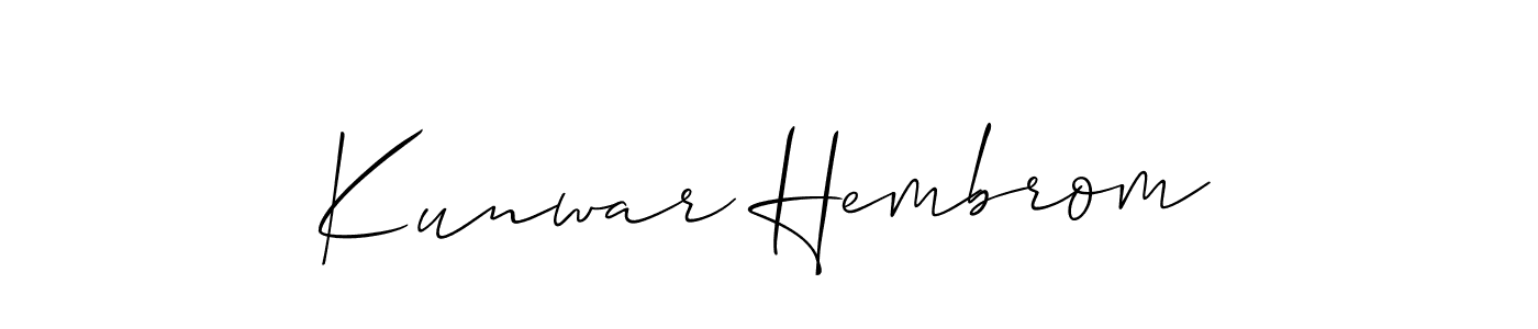 You can use this online signature creator to create a handwritten signature for the name Kunwar Hembrom. This is the best online autograph maker. Kunwar Hembrom signature style 2 images and pictures png