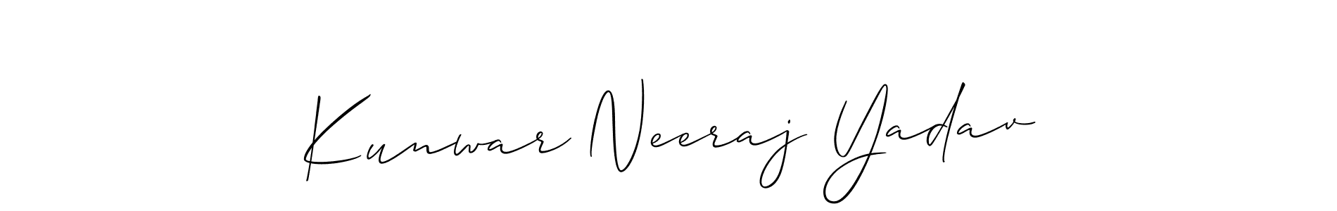 Use a signature maker to create a handwritten signature online. With this signature software, you can design (Allison_Script) your own signature for name Kunwar Neeraj Yadav. Kunwar Neeraj Yadav signature style 2 images and pictures png