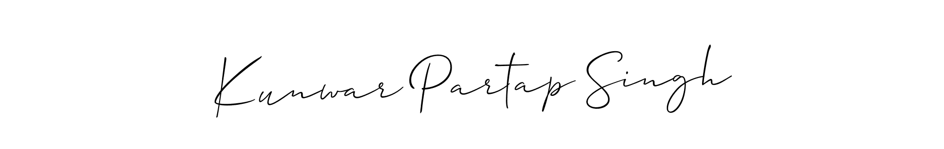 Allison_Script is a professional signature style that is perfect for those who want to add a touch of class to their signature. It is also a great choice for those who want to make their signature more unique. Get Kunwar Partap Singh name to fancy signature for free. Kunwar Partap Singh signature style 2 images and pictures png