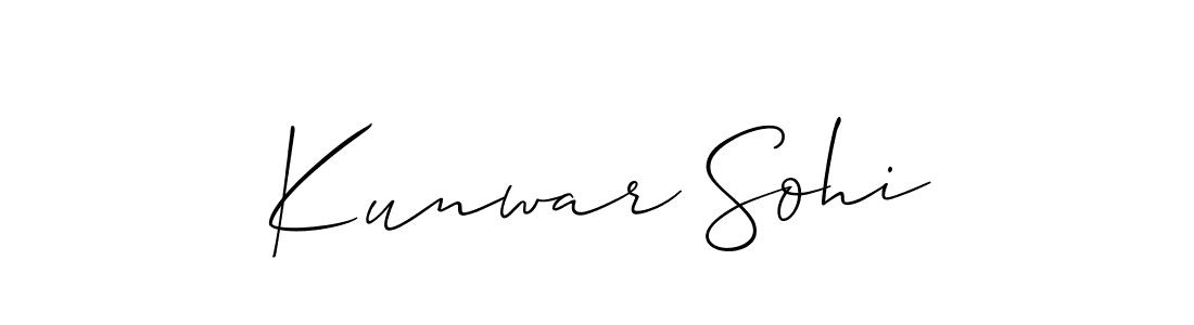 How to Draw Kunwar Sohi signature style? Allison_Script is a latest design signature styles for name Kunwar Sohi. Kunwar Sohi signature style 2 images and pictures png