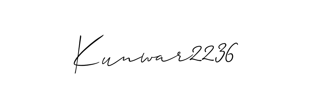 How to make Kunwar2236 name signature. Use Allison_Script style for creating short signs online. This is the latest handwritten sign. Kunwar2236 signature style 2 images and pictures png