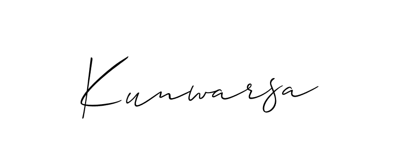 Use a signature maker to create a handwritten signature online. With this signature software, you can design (Allison_Script) your own signature for name Kunwarsa. Kunwarsa signature style 2 images and pictures png