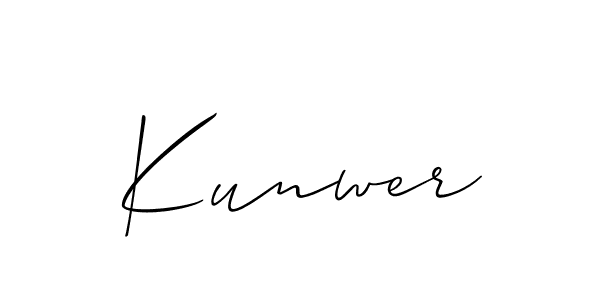 The best way (Allison_Script) to make a short signature is to pick only two or three words in your name. The name Kunwer include a total of six letters. For converting this name. Kunwer signature style 2 images and pictures png