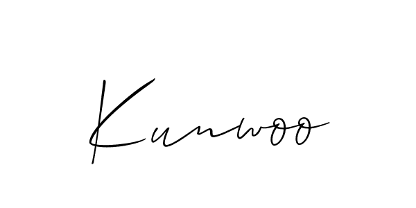 Allison_Script is a professional signature style that is perfect for those who want to add a touch of class to their signature. It is also a great choice for those who want to make their signature more unique. Get Kunwoo name to fancy signature for free. Kunwoo signature style 2 images and pictures png