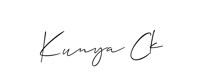 Kunya Ck stylish signature style. Best Handwritten Sign (Allison_Script) for my name. Handwritten Signature Collection Ideas for my name Kunya Ck. Kunya Ck signature style 2 images and pictures png