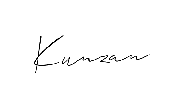 if you are searching for the best signature style for your name Kunzan. so please give up your signature search. here we have designed multiple signature styles  using Allison_Script. Kunzan signature style 2 images and pictures png