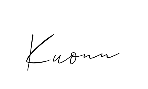You should practise on your own different ways (Allison_Script) to write your name (Kuonn) in signature. don't let someone else do it for you. Kuonn signature style 2 images and pictures png