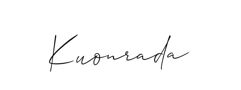 Use a signature maker to create a handwritten signature online. With this signature software, you can design (Allison_Script) your own signature for name Kuonrada. Kuonrada signature style 2 images and pictures png