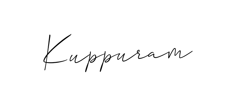 You should practise on your own different ways (Allison_Script) to write your name (Kuppuram) in signature. don't let someone else do it for you. Kuppuram signature style 2 images and pictures png