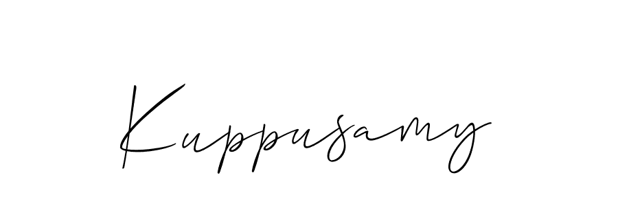 Make a short Kuppusamy signature style. Manage your documents anywhere anytime using Allison_Script. Create and add eSignatures, submit forms, share and send files easily. Kuppusamy signature style 2 images and pictures png