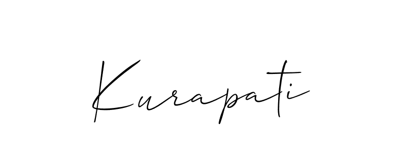 Use a signature maker to create a handwritten signature online. With this signature software, you can design (Allison_Script) your own signature for name Kurapati. Kurapati signature style 2 images and pictures png