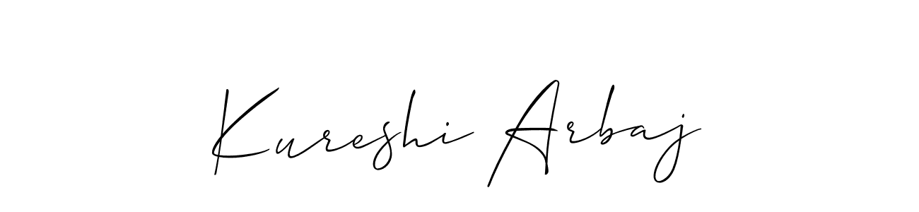 The best way (Allison_Script) to make a short signature is to pick only two or three words in your name. The name Kureshi Arbaj include a total of six letters. For converting this name. Kureshi Arbaj signature style 2 images and pictures png