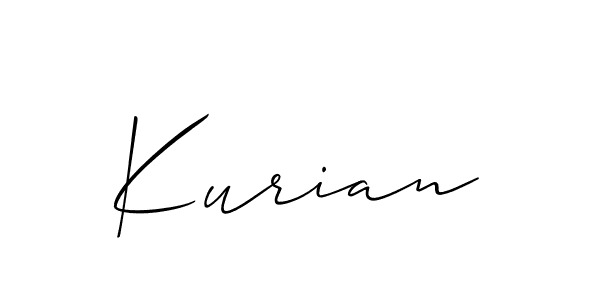 Use a signature maker to create a handwritten signature online. With this signature software, you can design (Allison_Script) your own signature for name Kurian. Kurian signature style 2 images and pictures png