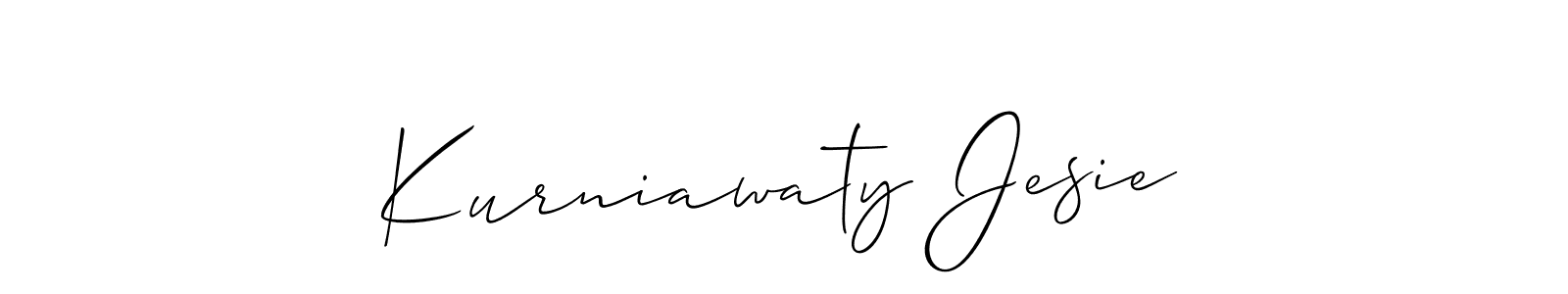 Use a signature maker to create a handwritten signature online. With this signature software, you can design (Allison_Script) your own signature for name Kurniawaty Jesie. Kurniawaty Jesie signature style 2 images and pictures png
