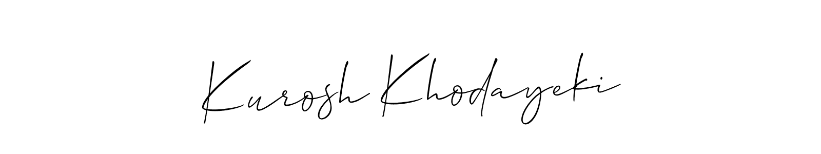 It looks lik you need a new signature style for name Kurosh Khodayeki. Design unique handwritten (Allison_Script) signature with our free signature maker in just a few clicks. Kurosh Khodayeki signature style 2 images and pictures png