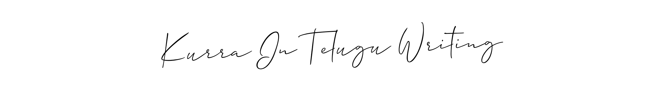 Also You can easily find your signature by using the search form. We will create Kurra In Telugu Writing name handwritten signature images for you free of cost using Allison_Script sign style. Kurra In Telugu Writing signature style 2 images and pictures png