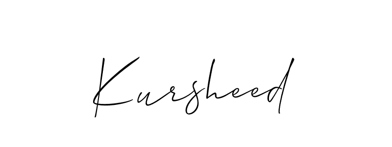 The best way (Allison_Script) to make a short signature is to pick only two or three words in your name. The name Kursheed include a total of six letters. For converting this name. Kursheed signature style 2 images and pictures png