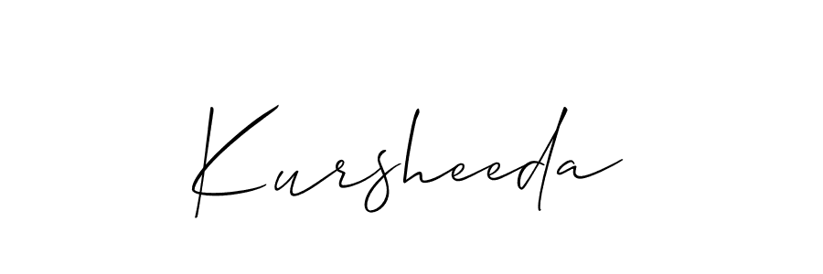 Design your own signature with our free online signature maker. With this signature software, you can create a handwritten (Allison_Script) signature for name Kursheeda. Kursheeda signature style 2 images and pictures png