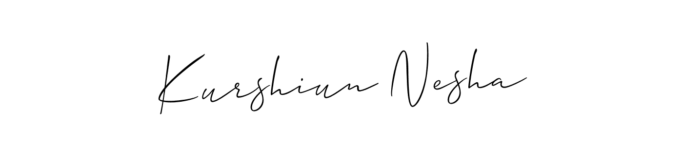 Kurshiun Nesha stylish signature style. Best Handwritten Sign (Allison_Script) for my name. Handwritten Signature Collection Ideas for my name Kurshiun Nesha. Kurshiun Nesha signature style 2 images and pictures png
