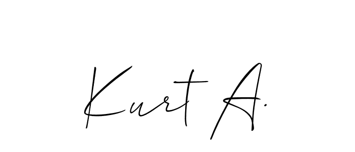 Also You can easily find your signature by using the search form. We will create Kurt A. name handwritten signature images for you free of cost using Allison_Script sign style. Kurt A. signature style 2 images and pictures png