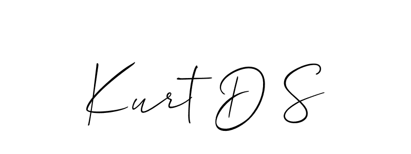 The best way (Allison_Script) to make a short signature is to pick only two or three words in your name. The name Kurt D S include a total of six letters. For converting this name. Kurt D S signature style 2 images and pictures png