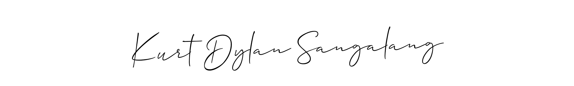 Use a signature maker to create a handwritten signature online. With this signature software, you can design (Allison_Script) your own signature for name Kurt Dylan Sangalang. Kurt Dylan Sangalang signature style 2 images and pictures png