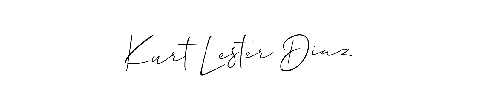 Use a signature maker to create a handwritten signature online. With this signature software, you can design (Allison_Script) your own signature for name Kurt Lester Diaz. Kurt Lester Diaz signature style 2 images and pictures png