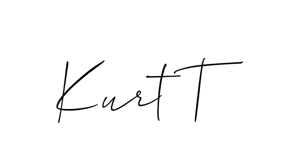 Also You can easily find your signature by using the search form. We will create Kurt T name handwritten signature images for you free of cost using Allison_Script sign style. Kurt T signature style 2 images and pictures png