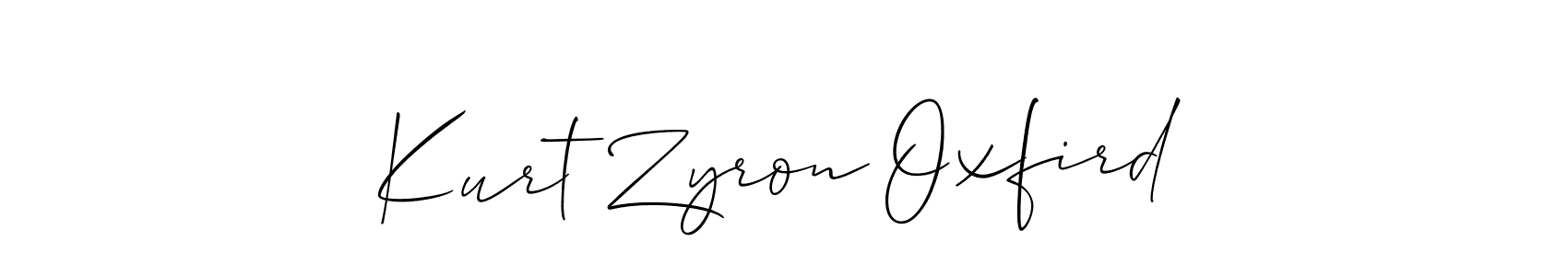 Make a beautiful signature design for name Kurt Zyron Oxfird. With this signature (Allison_Script) style, you can create a handwritten signature for free. Kurt Zyron Oxfird signature style 2 images and pictures png