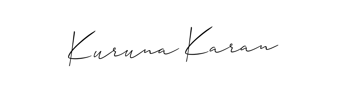 Make a beautiful signature design for name Kuruna Karan. With this signature (Allison_Script) style, you can create a handwritten signature for free. Kuruna Karan signature style 2 images and pictures png