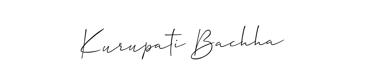 Make a beautiful signature design for name Kurupati Bachha. With this signature (Allison_Script) style, you can create a handwritten signature for free. Kurupati Bachha signature style 2 images and pictures png