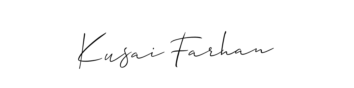 Also we have Kusai Farhan name is the best signature style. Create professional handwritten signature collection using Allison_Script autograph style. Kusai Farhan signature style 2 images and pictures png