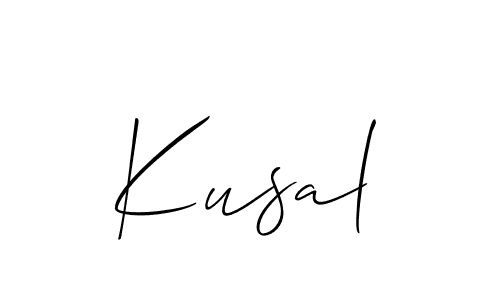 Make a beautiful signature design for name Kusal. With this signature (Allison_Script) style, you can create a handwritten signature for free. Kusal signature style 2 images and pictures png