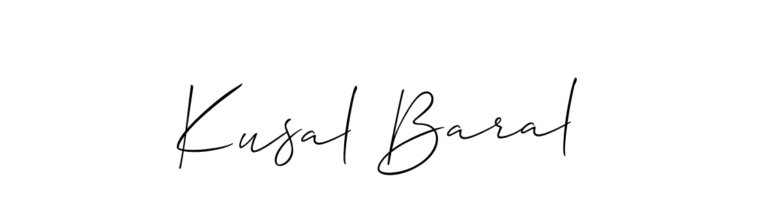 Kusal Baral stylish signature style. Best Handwritten Sign (Allison_Script) for my name. Handwritten Signature Collection Ideas for my name Kusal Baral. Kusal Baral signature style 2 images and pictures png