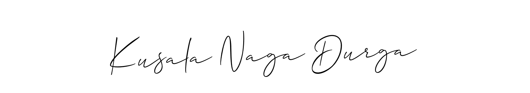 Also we have Kusala Naga Durga name is the best signature style. Create professional handwritten signature collection using Allison_Script autograph style. Kusala Naga Durga signature style 2 images and pictures png