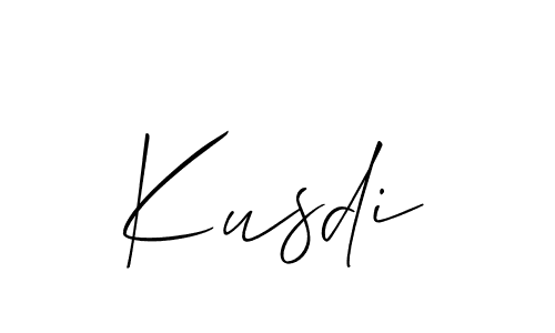 Make a beautiful signature design for name Kusdi. With this signature (Allison_Script) style, you can create a handwritten signature for free. Kusdi signature style 2 images and pictures png