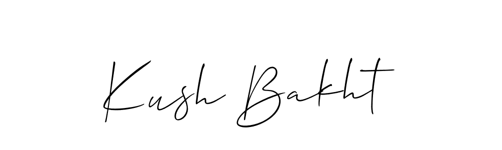 How to Draw Kush Bakht signature style? Allison_Script is a latest design signature styles for name Kush Bakht. Kush Bakht signature style 2 images and pictures png