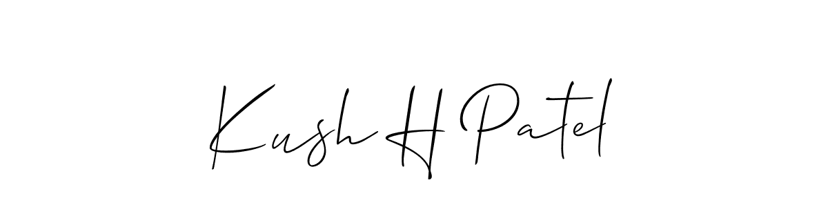 Make a beautiful signature design for name Kush H Patel. With this signature (Allison_Script) style, you can create a handwritten signature for free. Kush H Patel signature style 2 images and pictures png