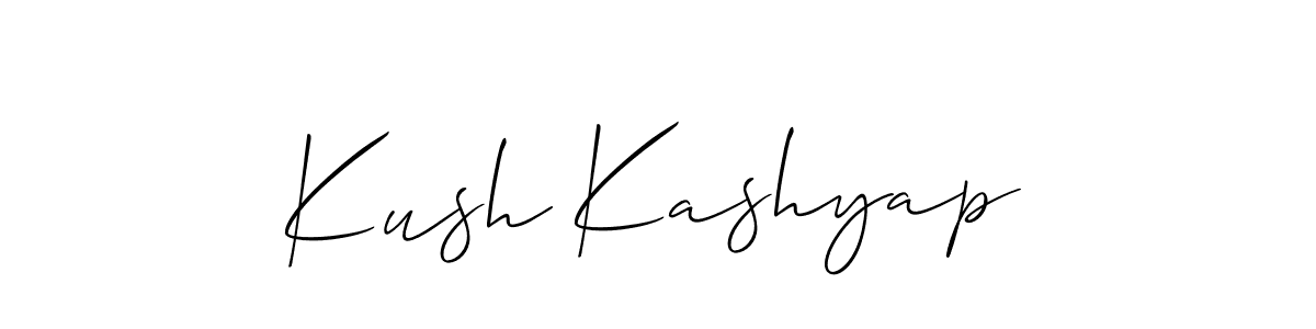 Make a beautiful signature design for name Kush Kashyap. With this signature (Allison_Script) style, you can create a handwritten signature for free. Kush Kashyap signature style 2 images and pictures png