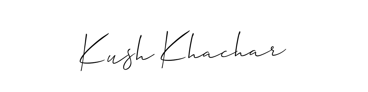 The best way (Allison_Script) to make a short signature is to pick only two or three words in your name. The name Kush Khachar include a total of six letters. For converting this name. Kush Khachar signature style 2 images and pictures png