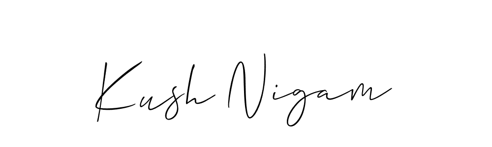 Create a beautiful signature design for name Kush Nigam. With this signature (Allison_Script) fonts, you can make a handwritten signature for free. Kush Nigam signature style 2 images and pictures png