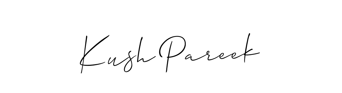 Create a beautiful signature design for name Kush Pareek. With this signature (Allison_Script) fonts, you can make a handwritten signature for free. Kush Pareek signature style 2 images and pictures png